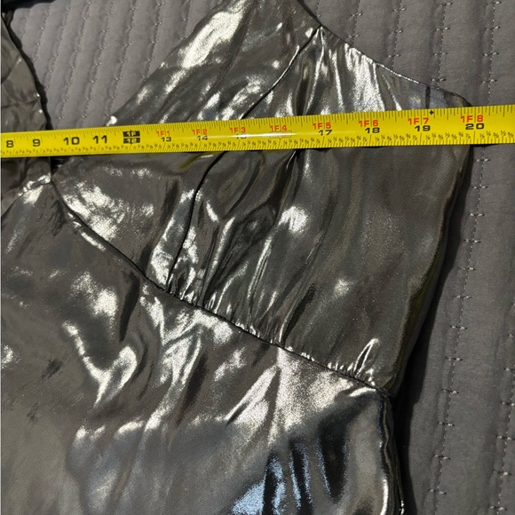 NWOT Anthropologie Metallic V-Neck Midi Slip Dress - Picture 8 of 10
